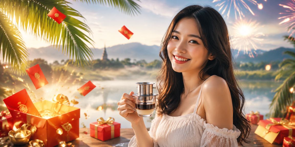 Người dùng Đà Lạt nhận thưởng và kiểm tra số dư tài khoản trên điện thoại tại quán cà phê