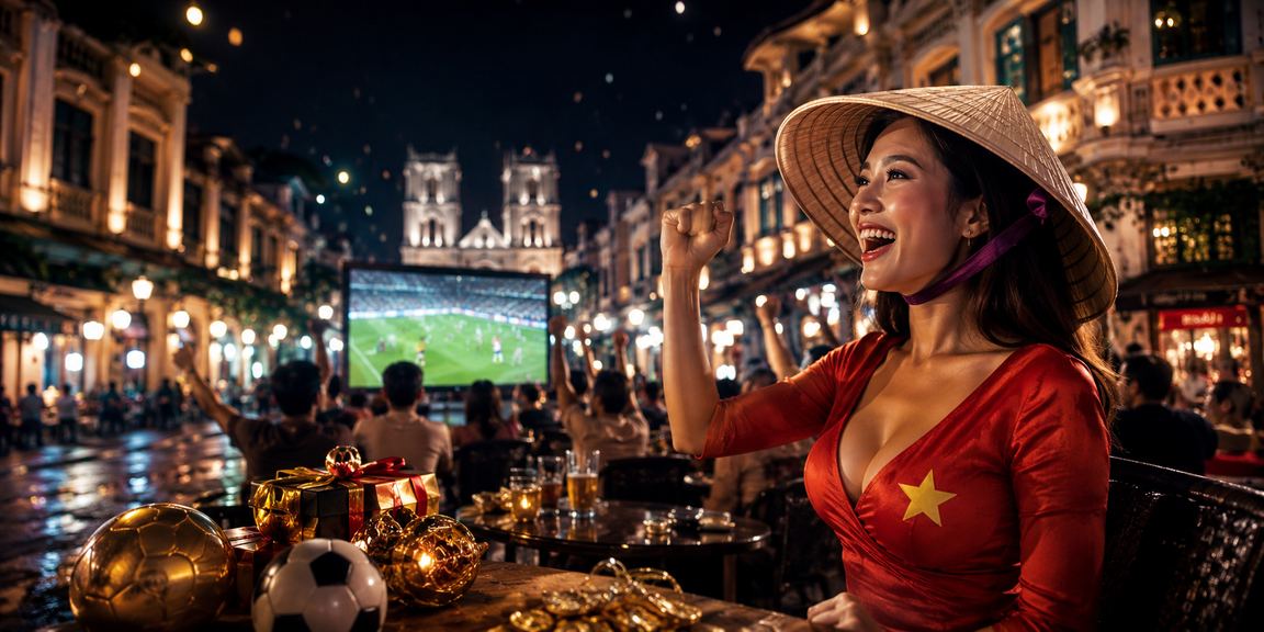 Người dùng Hà Nội đặt cược bóng đá trực tuyến với nón lá truyền thống